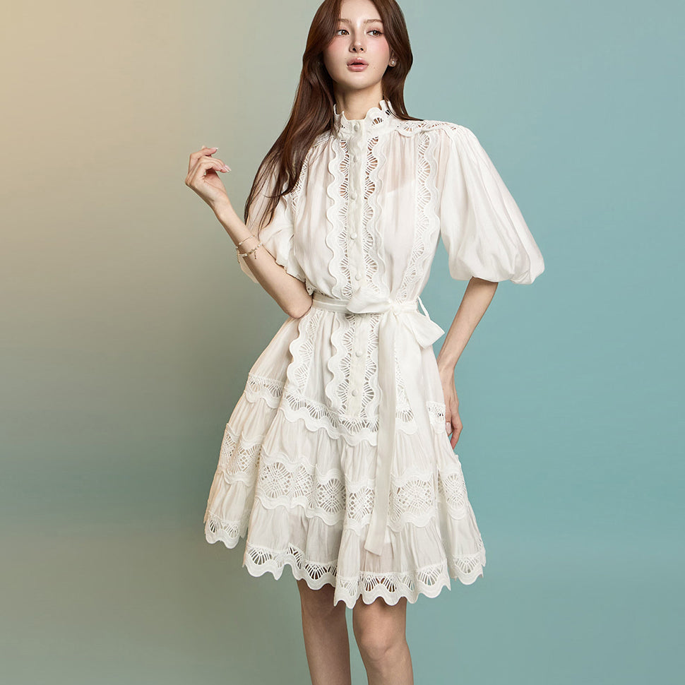 D5286 Mock-neck Dress with Strap