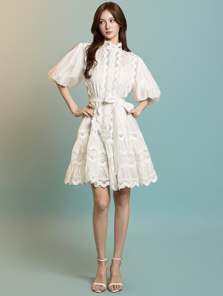 D5286 Mock-neck Dress with Strap