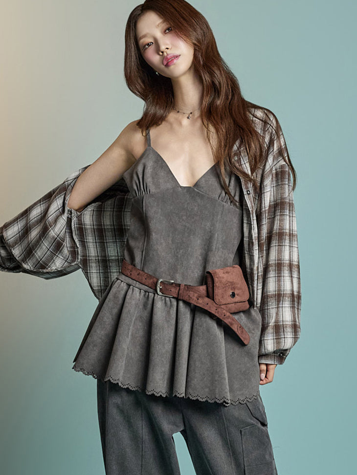 D5354 Suede Mini Dress