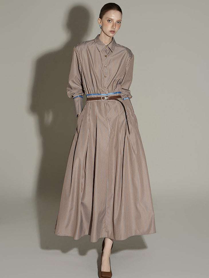 D5376 Striped Shirts Dress