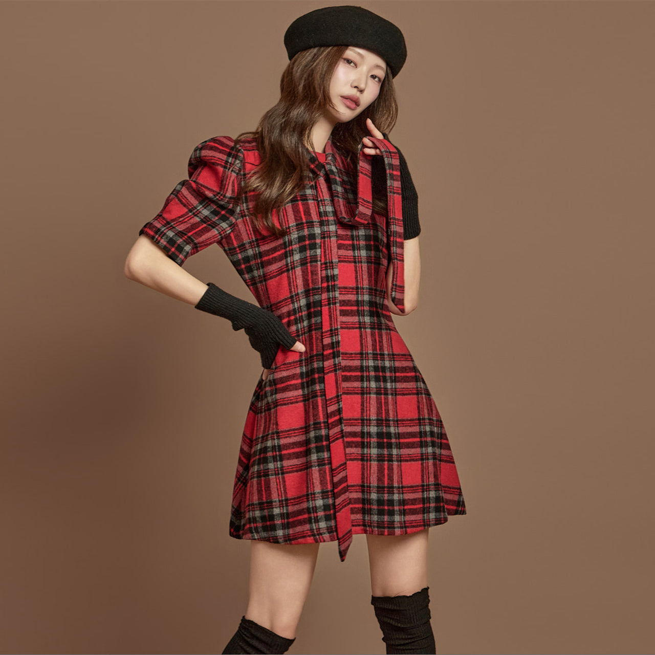 D5417 Check Mini Dress