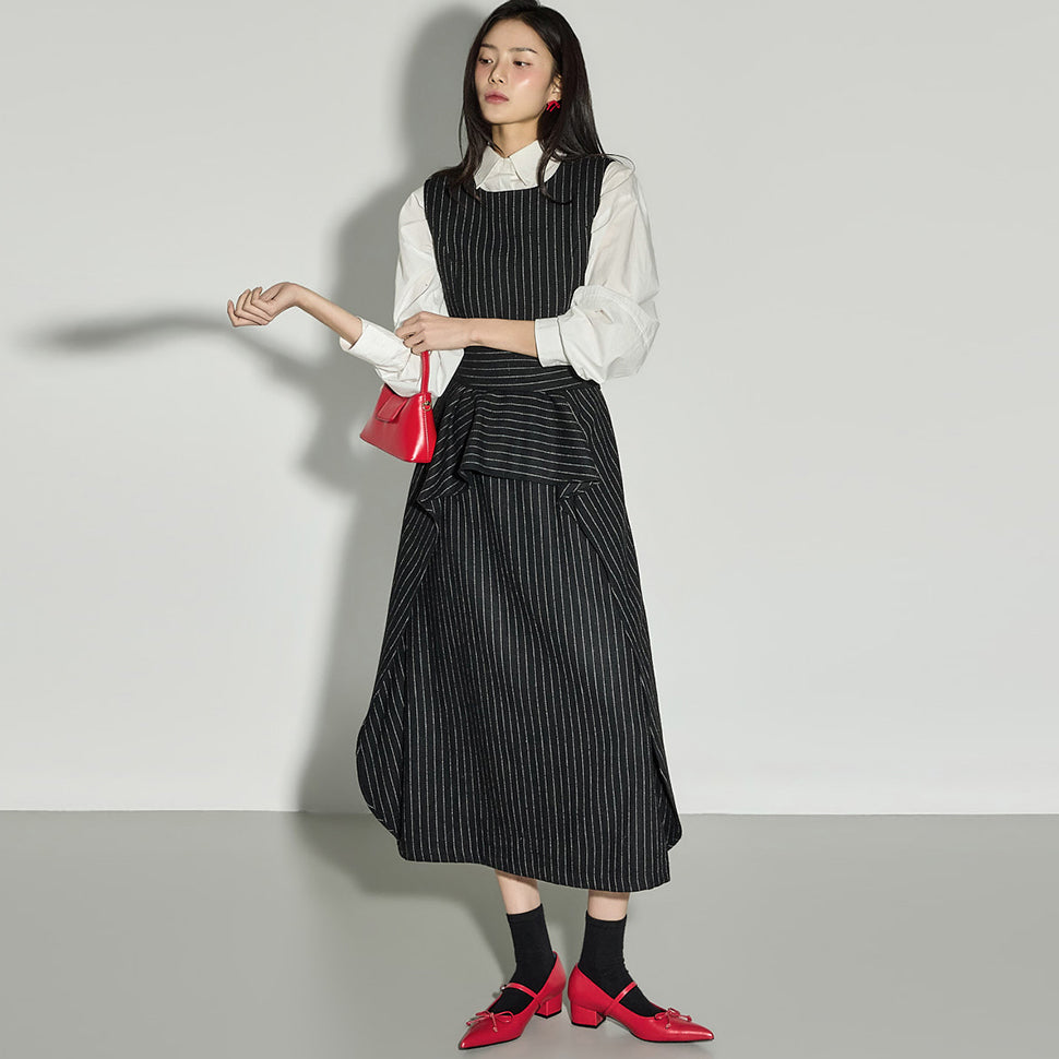 D5450 Striped Wool Dress