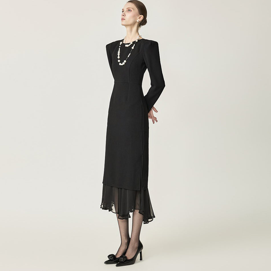 D5702 シフォンヘムドレス