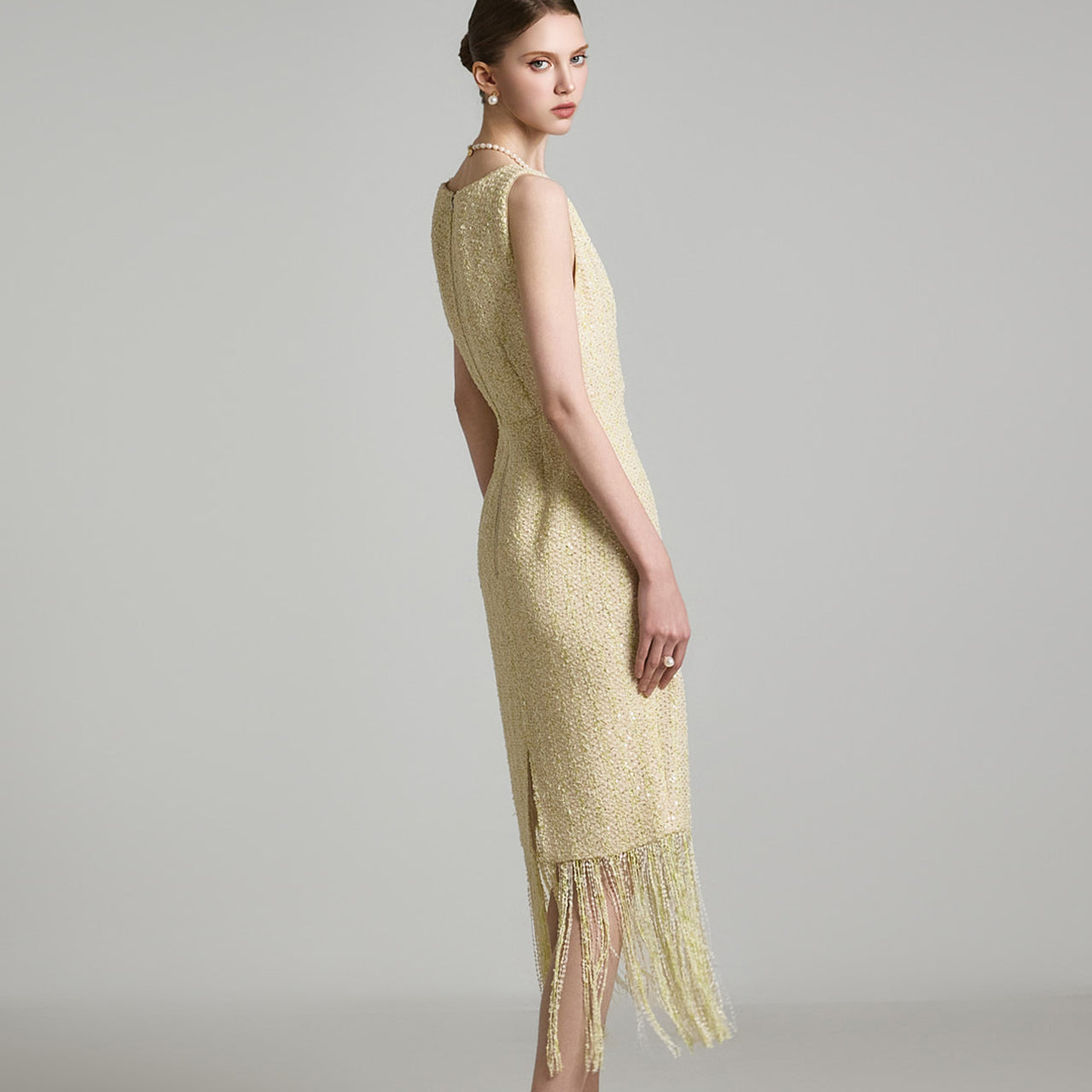 D9493 亮片流苏连衣裙