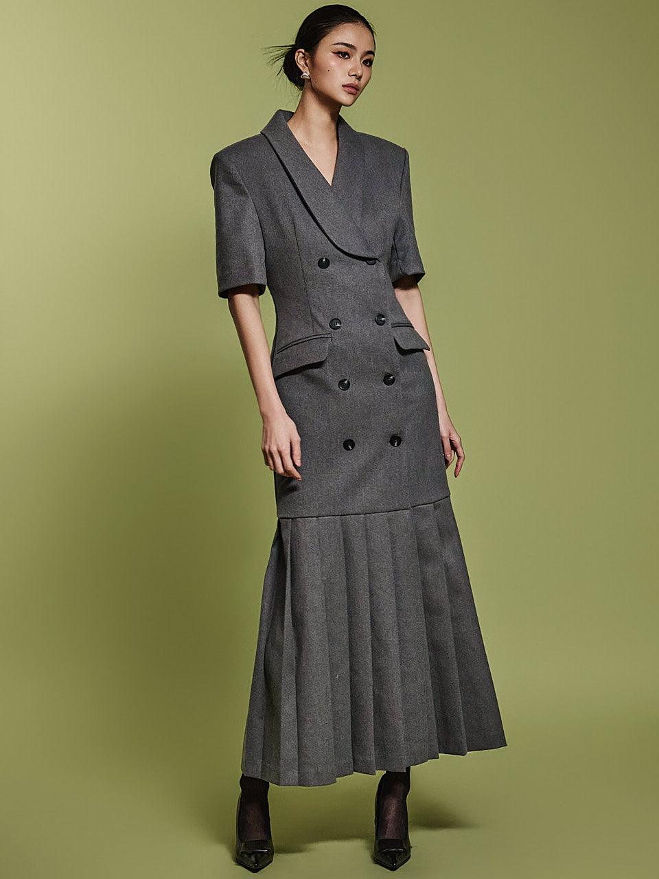 D9512 ショールカラードレス