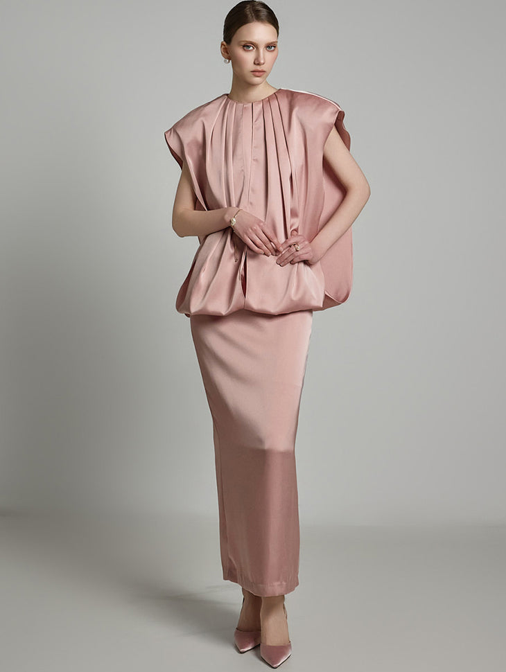 D9529 缎面连衣裙