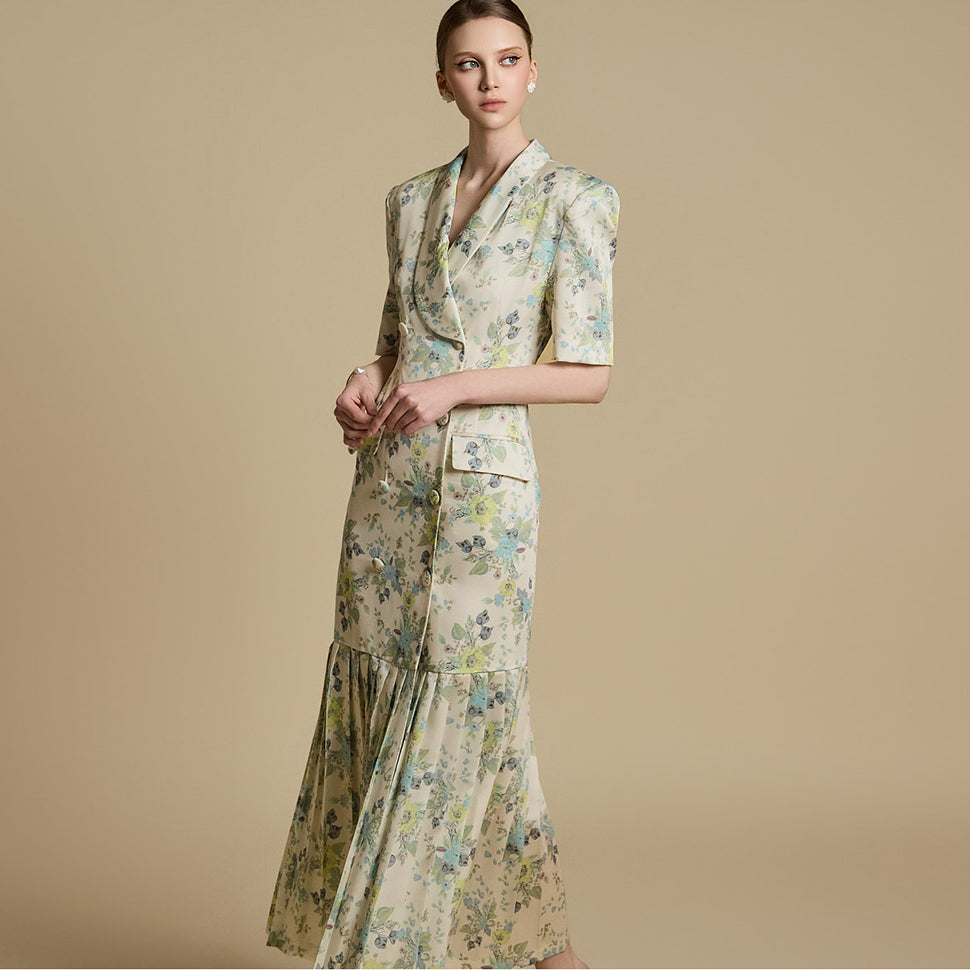 D9533 フラワープリーツドレス