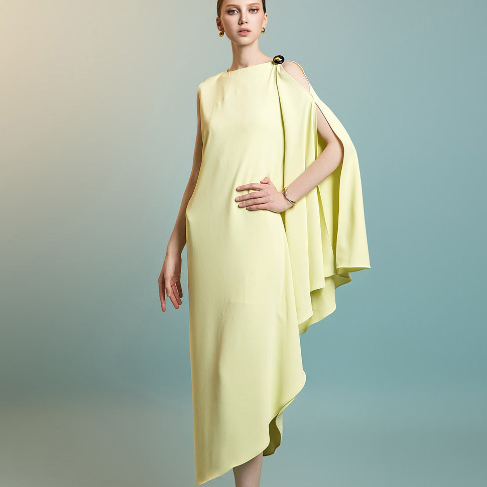 D9543 アシンメトリースリーブドレス