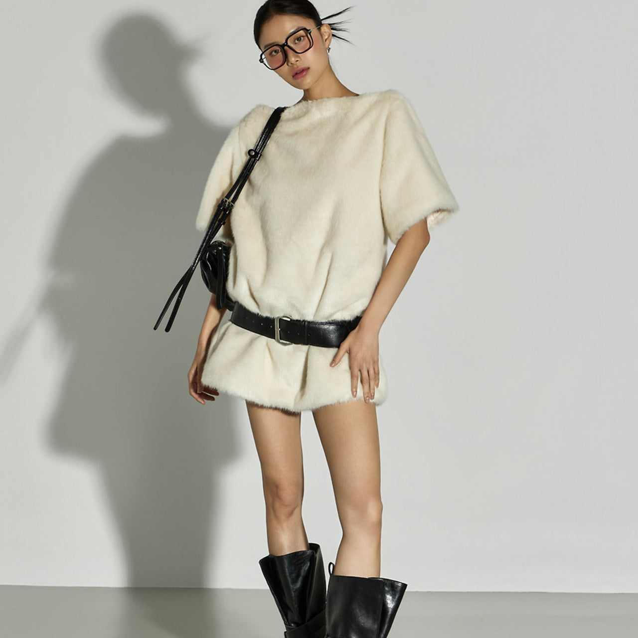 D9567 Fur Mini Dress