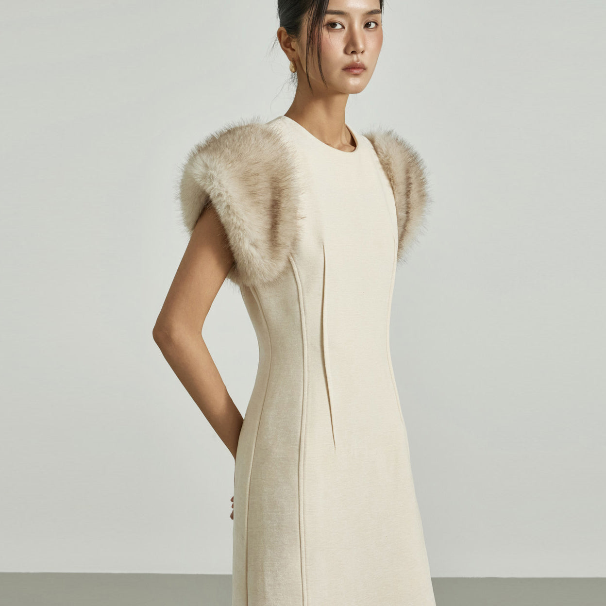 D9572 Fur Dress