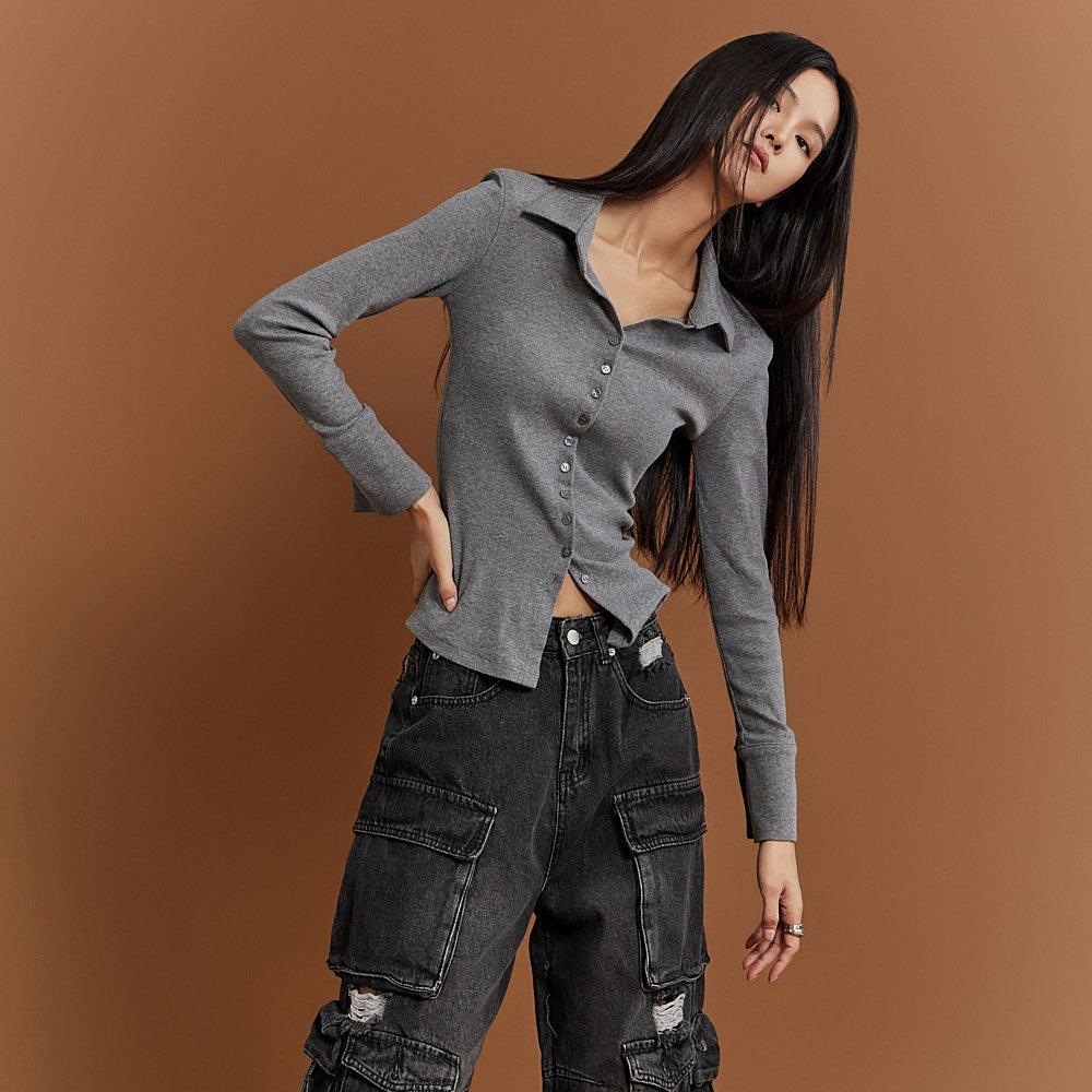 E3260 ボタンショルダーパッドトップ