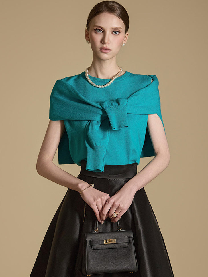 E3694 无袖针织披肩