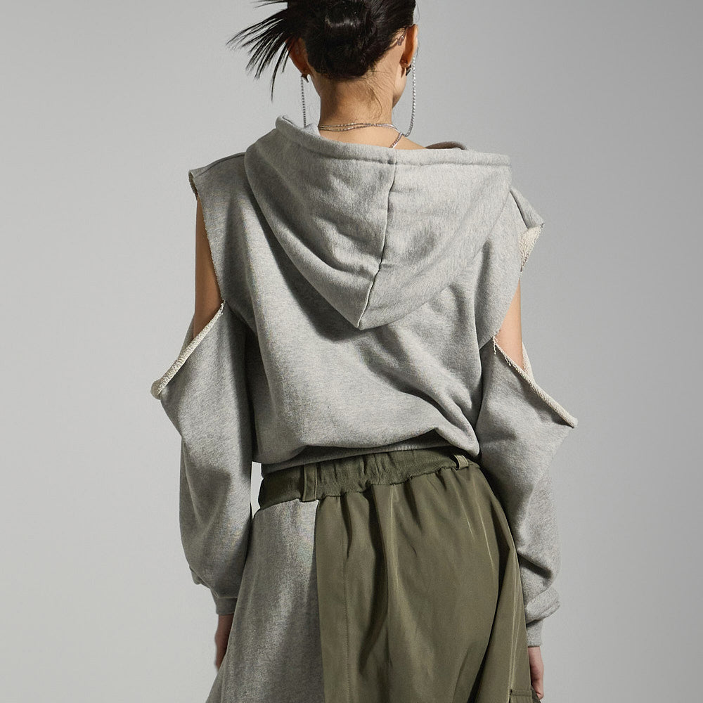 E3722 镂空连帽T恤