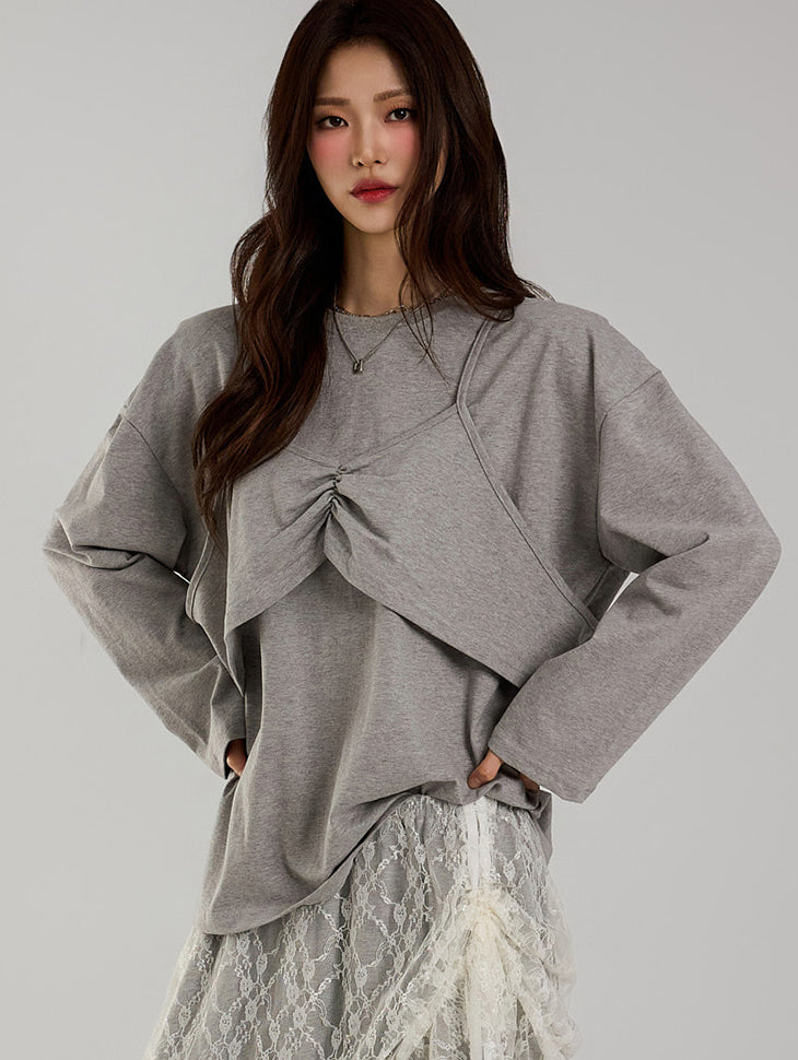 E3738 ビスチェレイヤードTシャツ