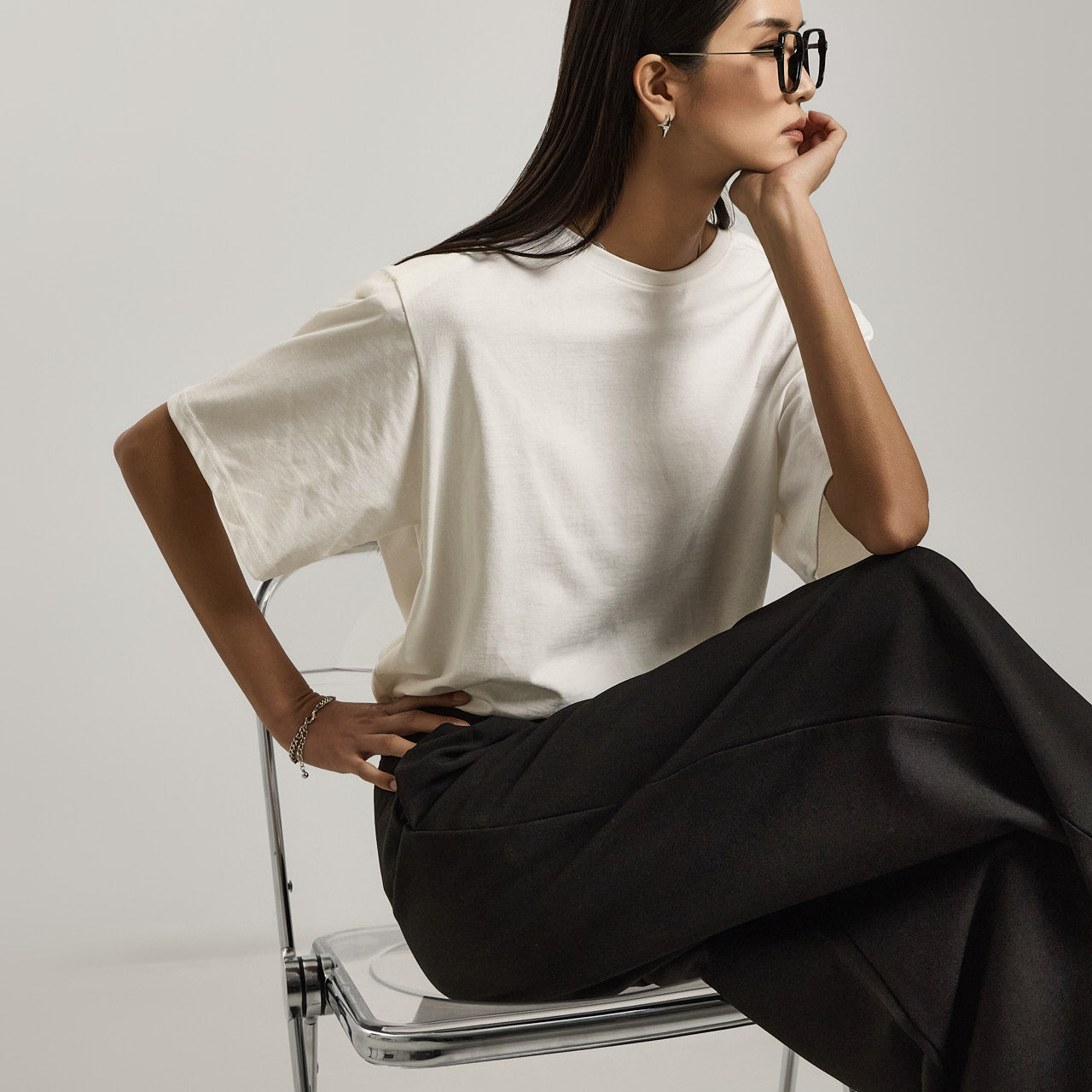 E3755 Shoulder Pad Short-Sleeved T-Shirt