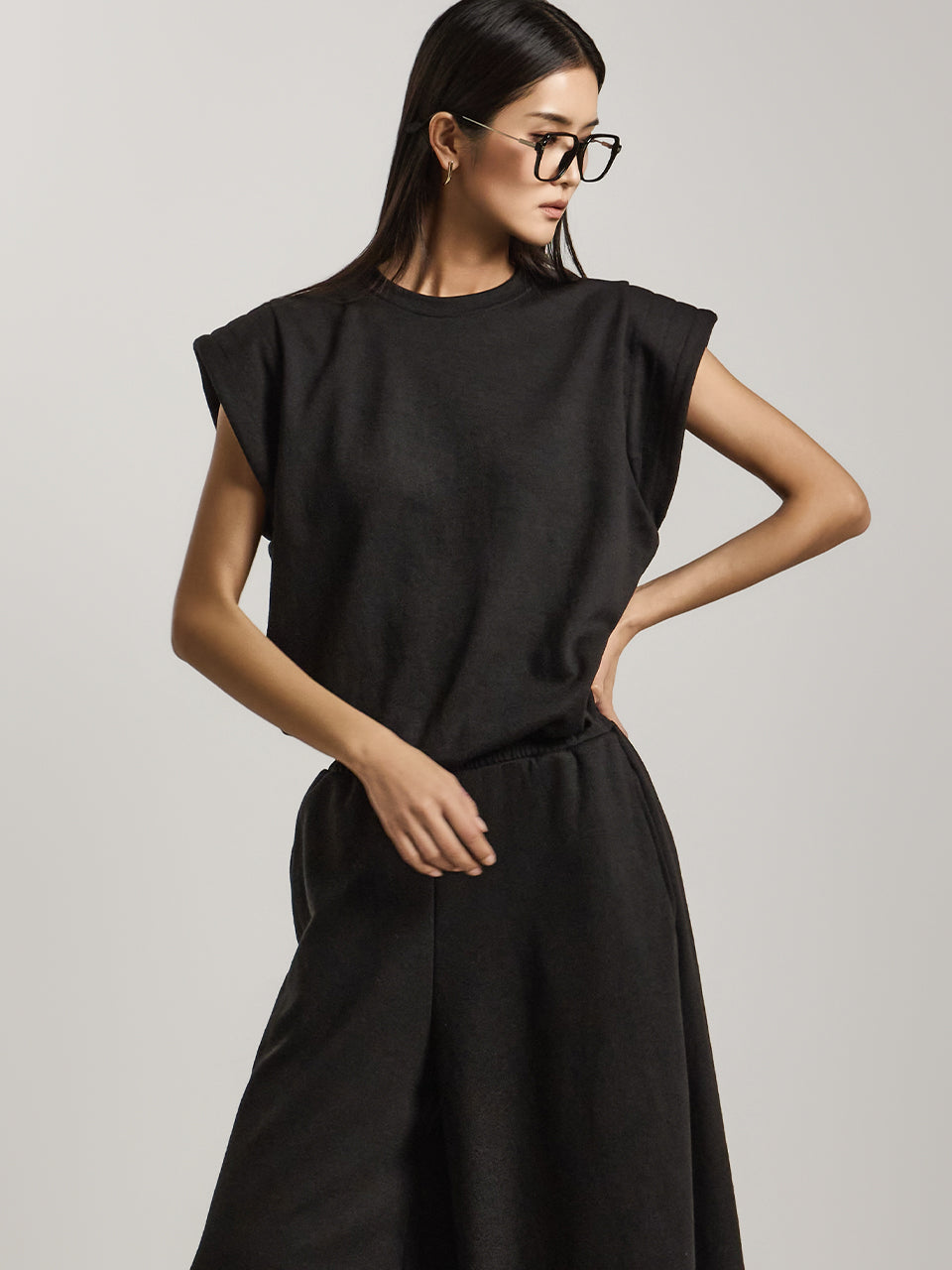 E3756 褶裥系带上衣