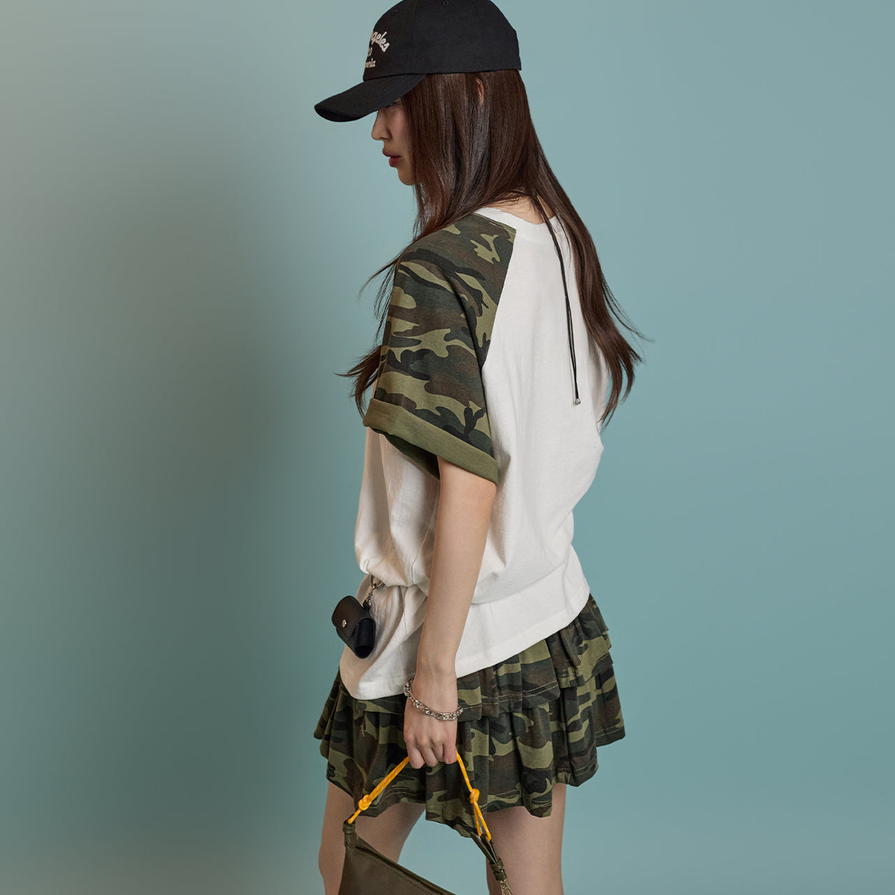 E3768 カモフラージュ柄Tシャツ