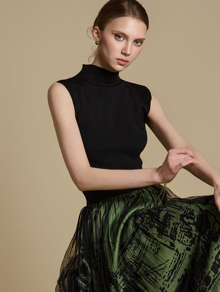 E3785 立领针织上衣