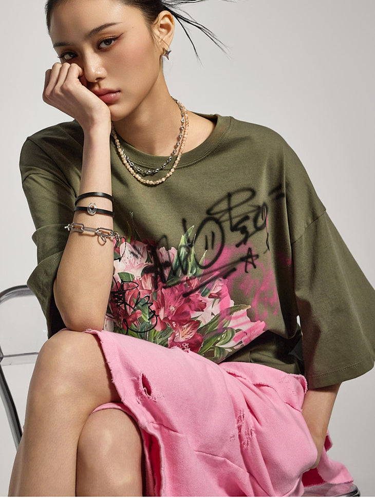 E3789 プリントTシャツ