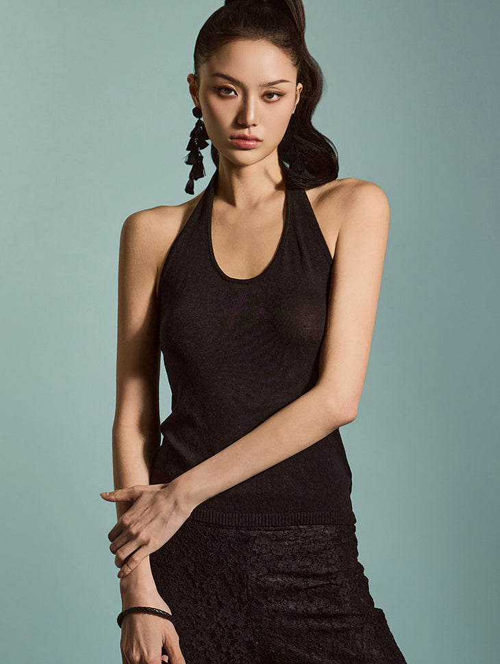 E3826 Halterneck Sleeveless Top