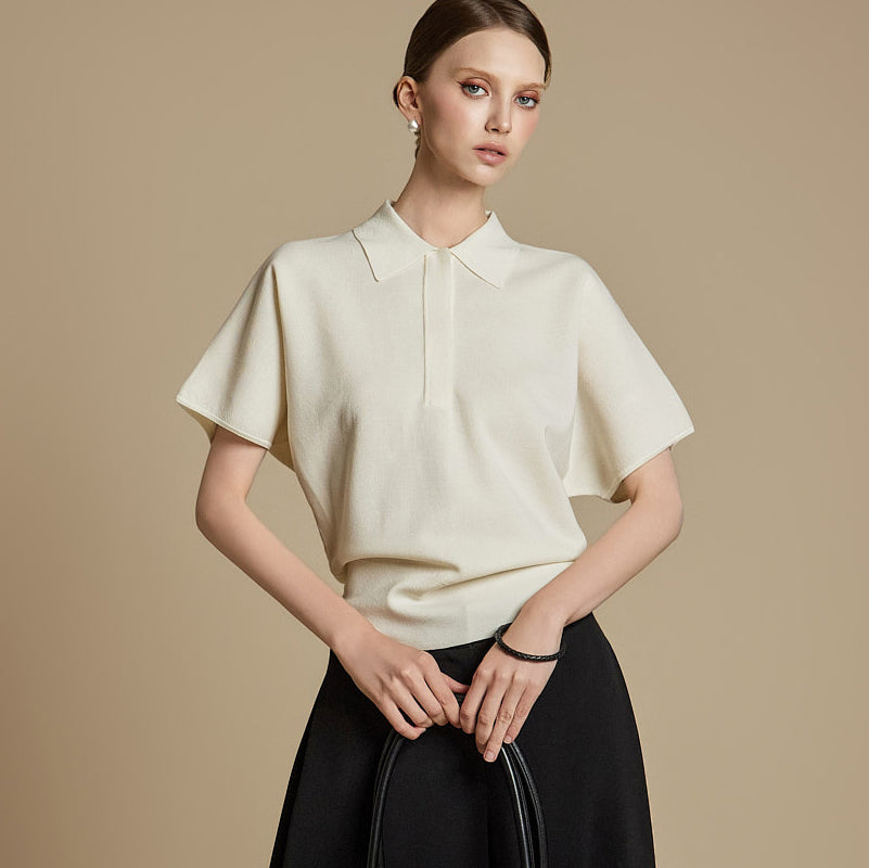 E3833 Collar Knit Top