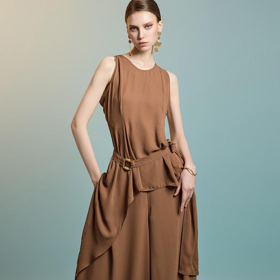 E3834 ストラップ付きノースリーブトップス