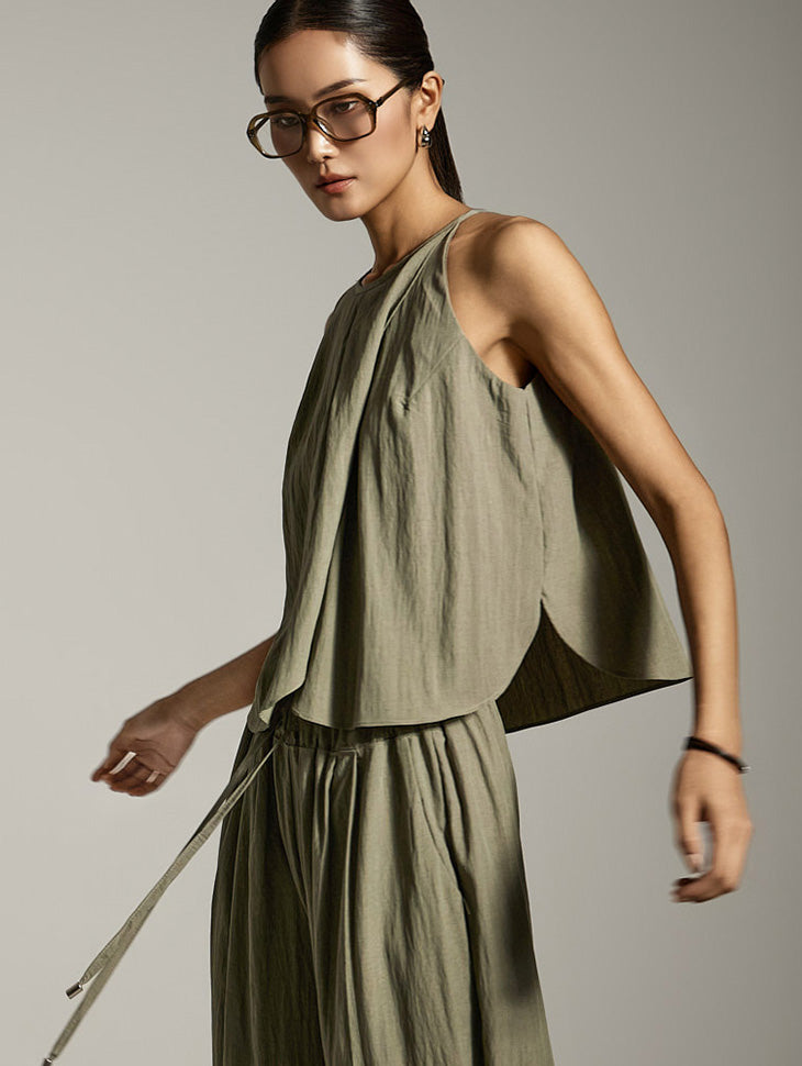 E3877 挂脖无袖上衣