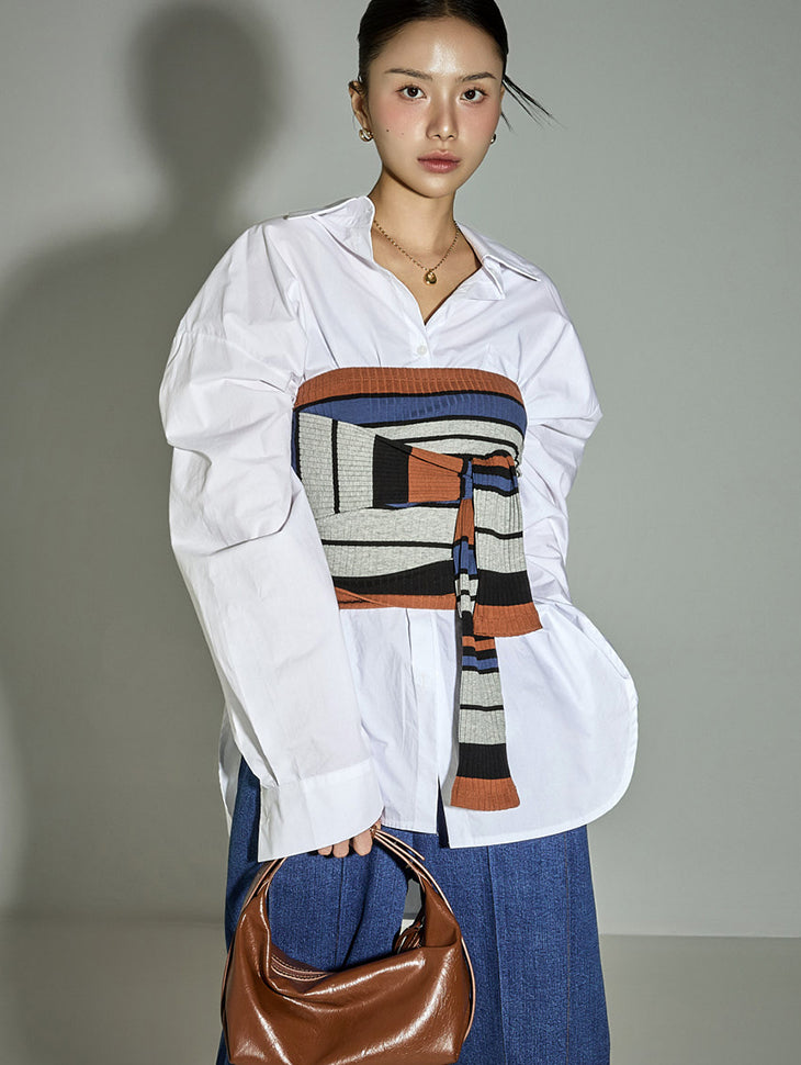 E3970 Color Block Knit Top