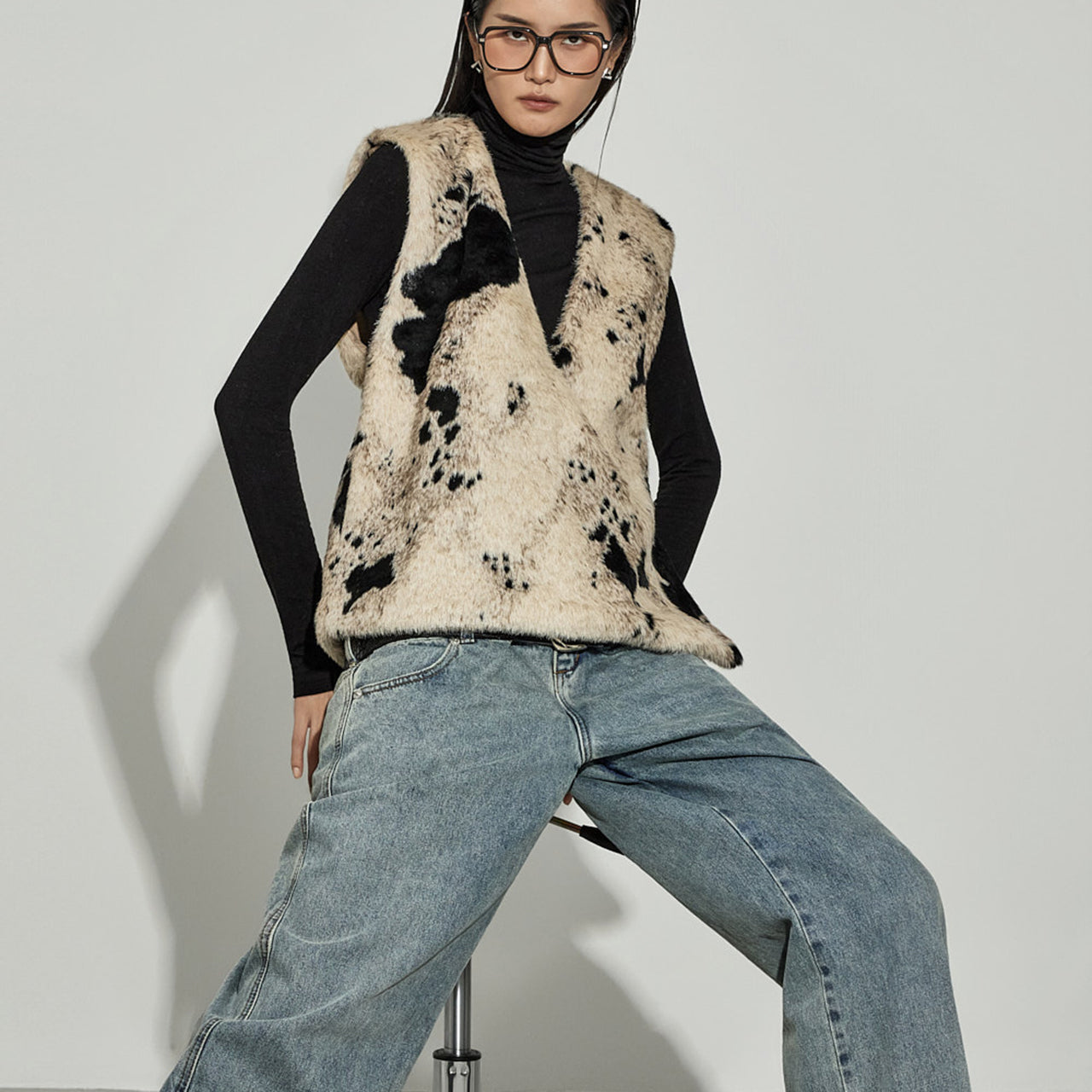 E4028 Fur Vest Top