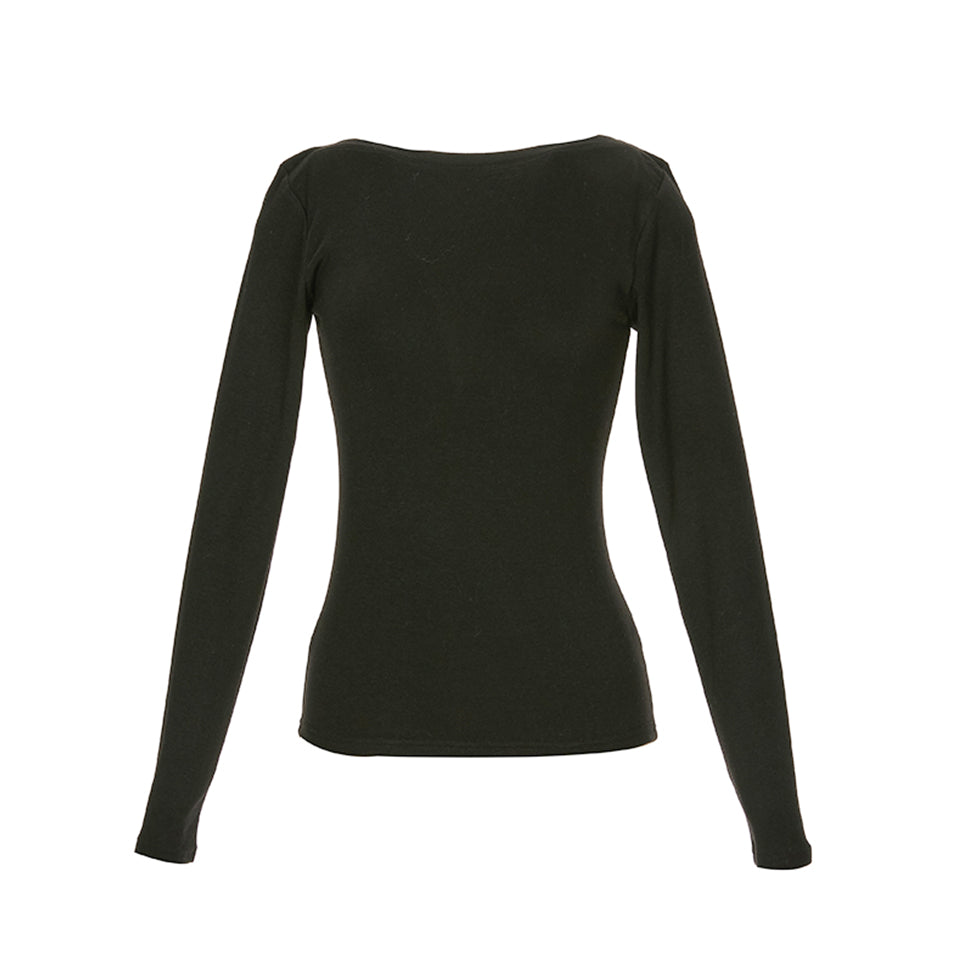 E4042 Loose Neck Fleece Top