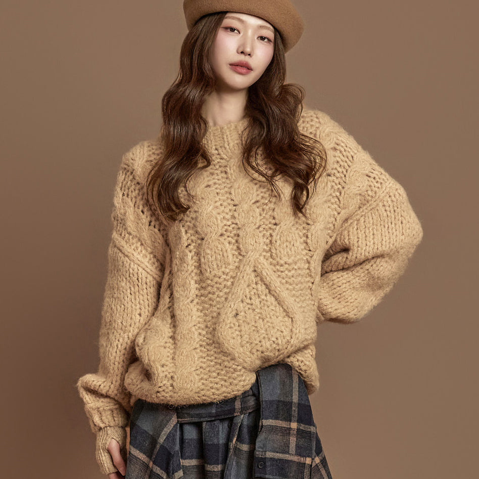 E4062 Cable Wool Knit