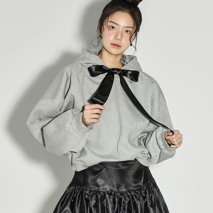 E4092 Satin Hooded Top