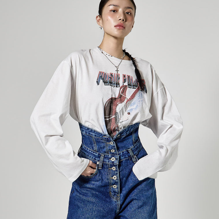 E4130 Printed Long Top