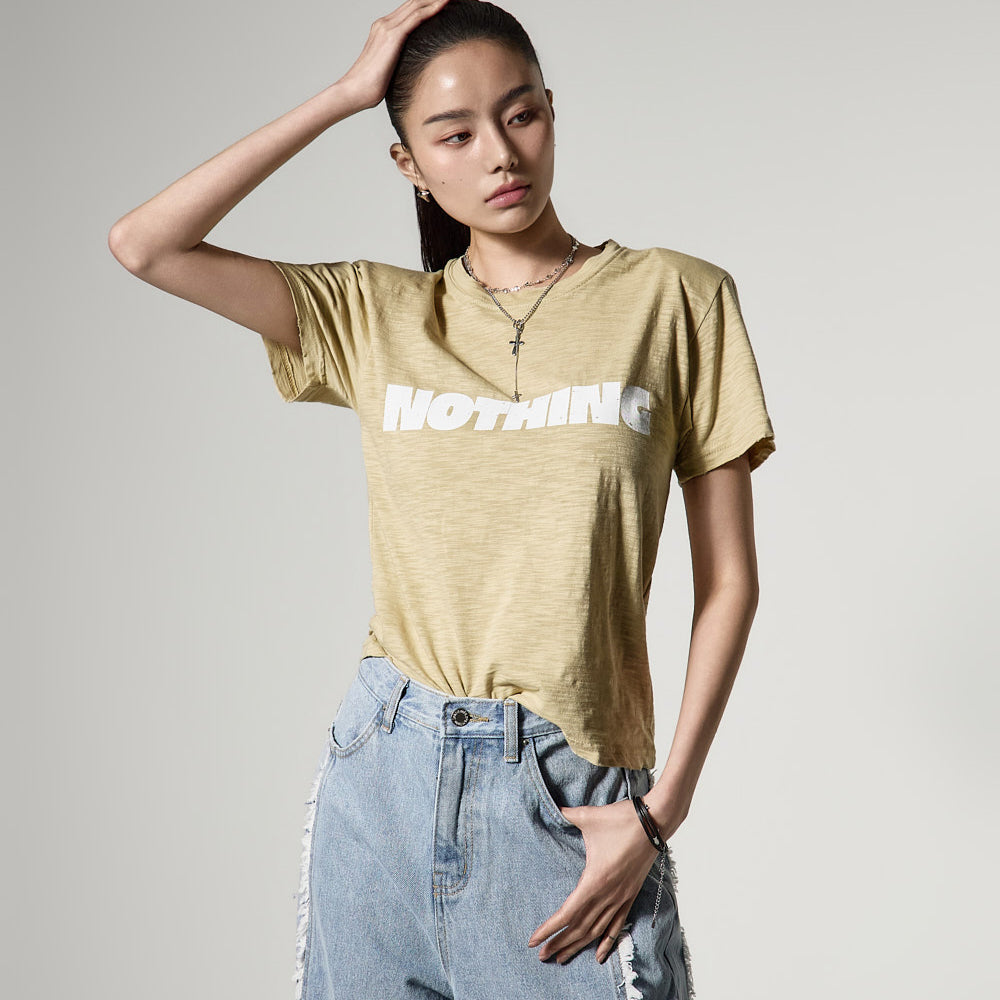 E4181 レタリングスリムトップス