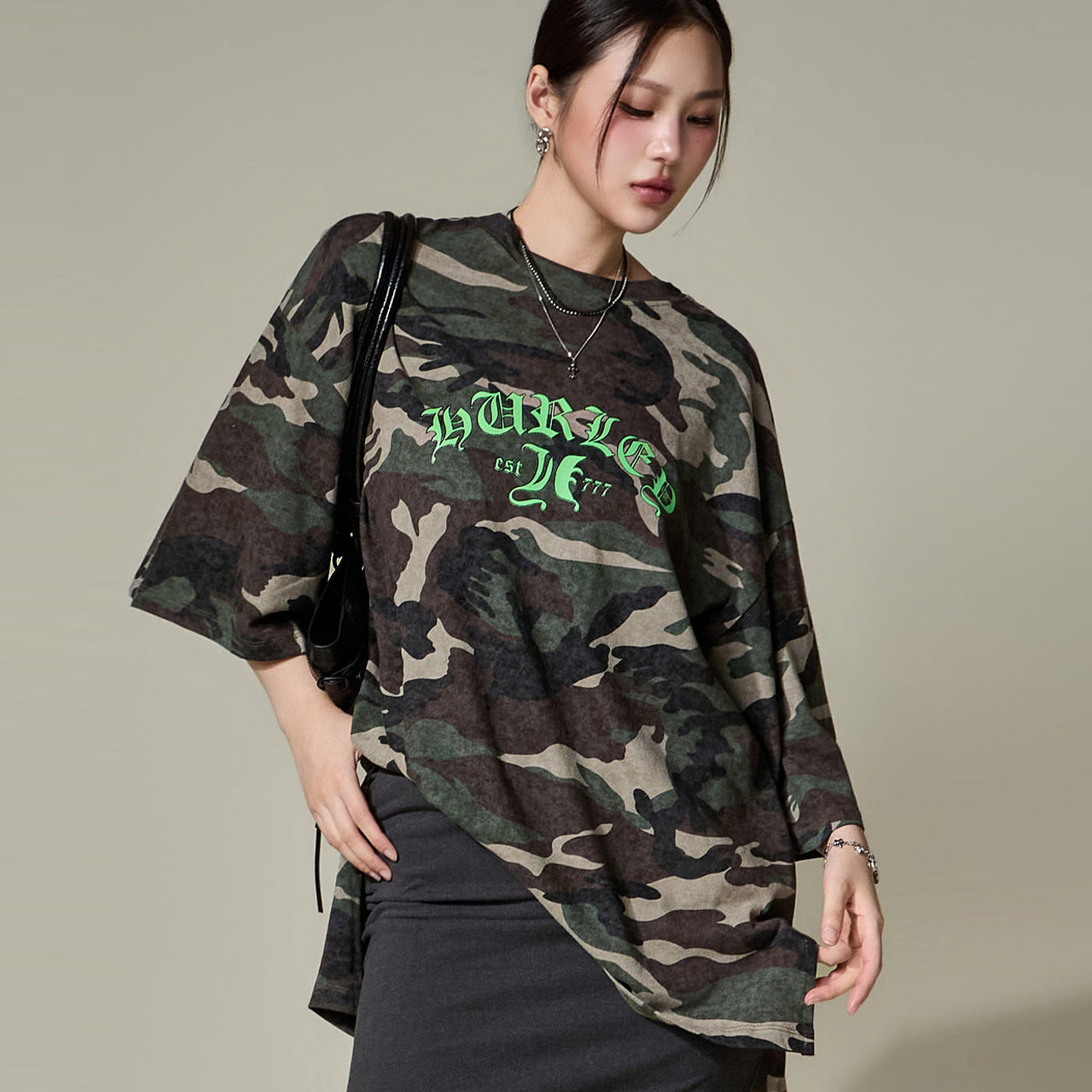 E4346 Camo Print Top