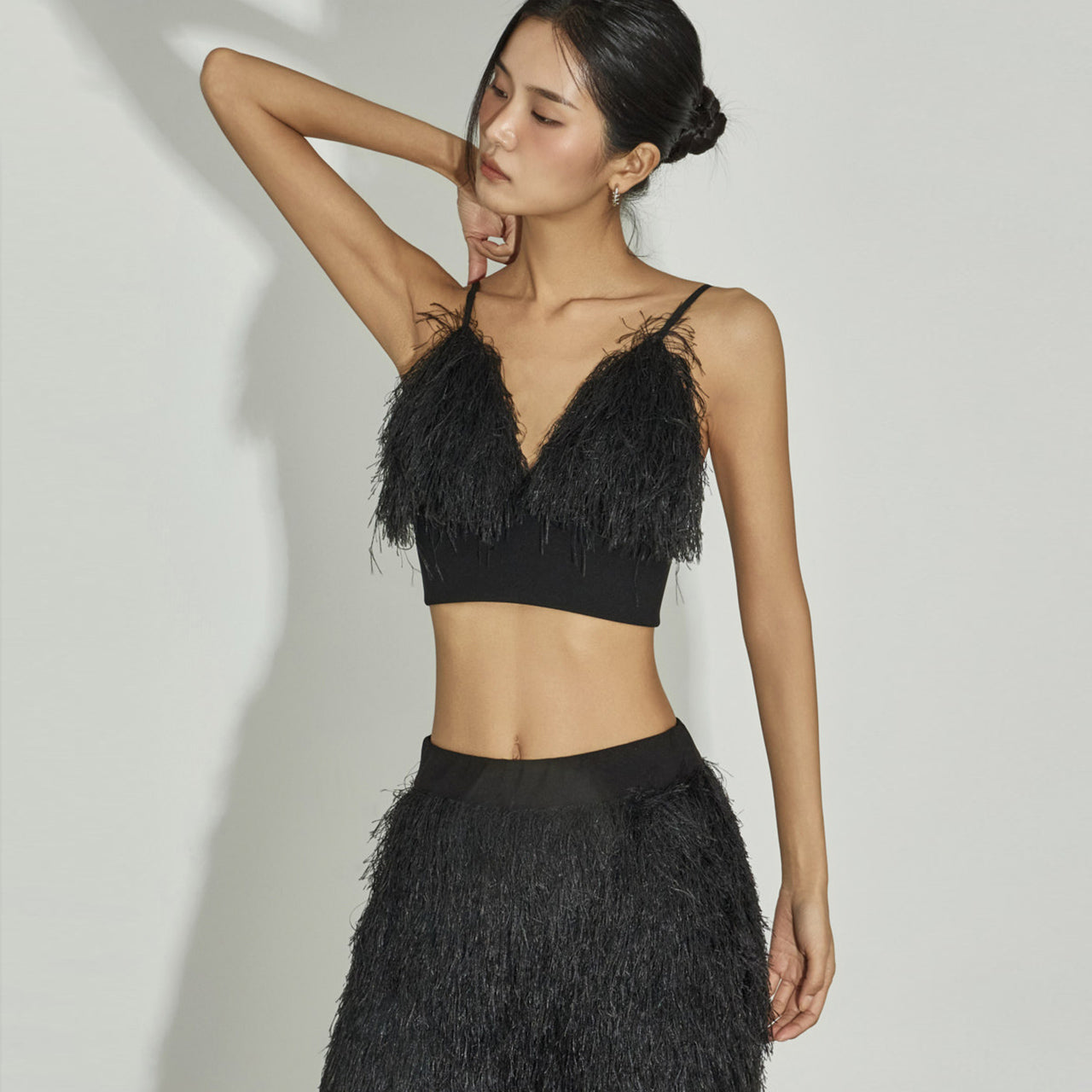 E9037 Fluffy Shaggy Sleeveless Top