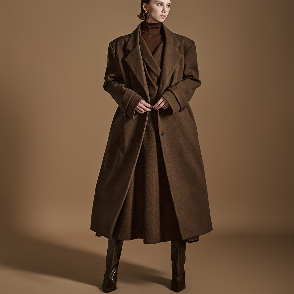 J2521 羊毛按扣大衣