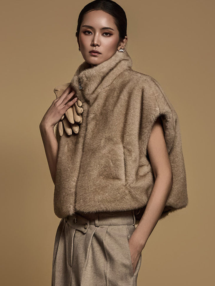 J2615 仿皮草背心