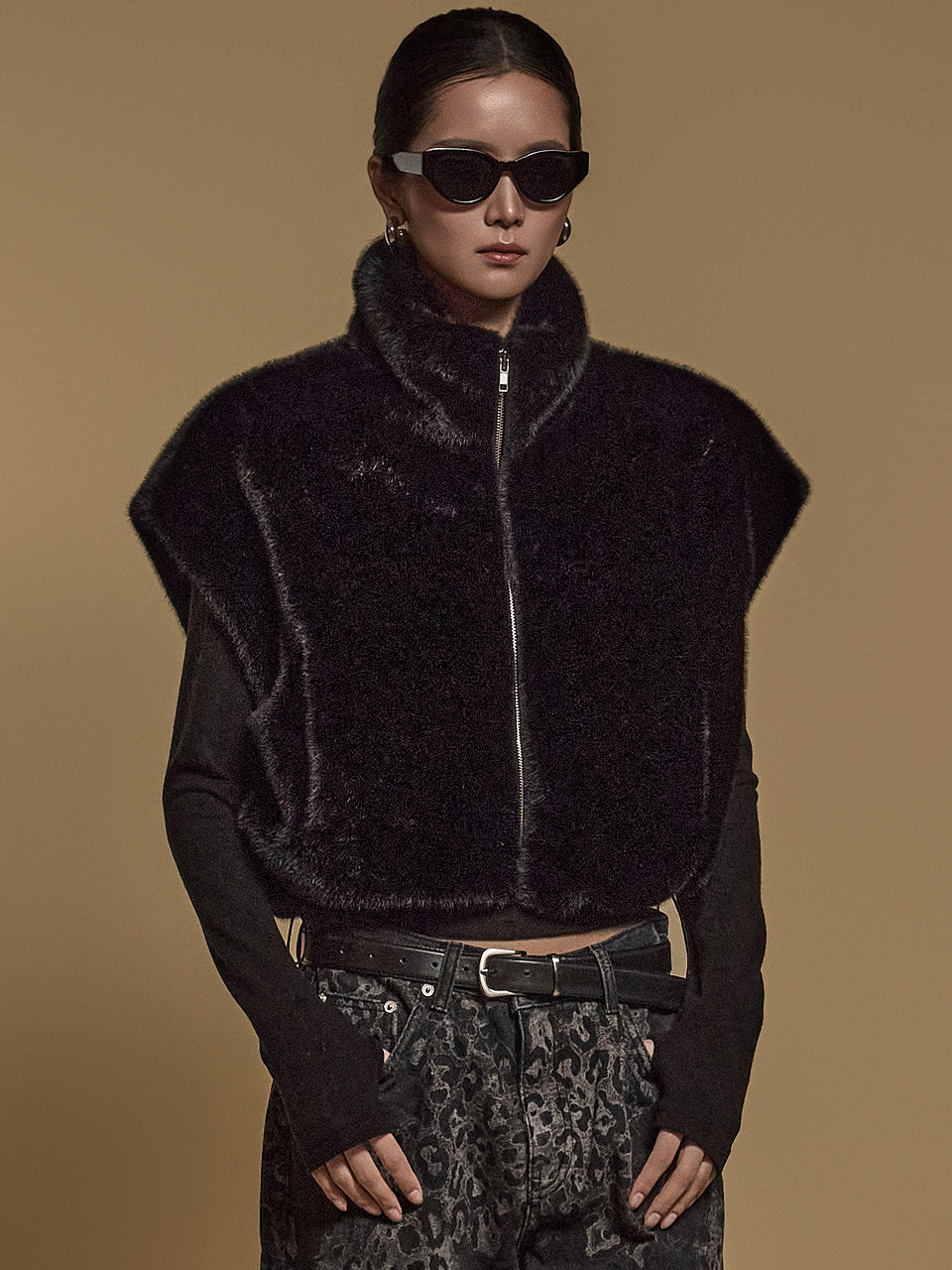 J2615 仿皮草背心