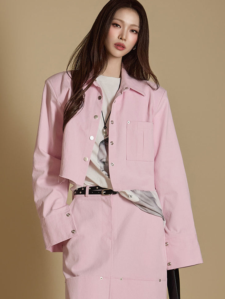 J2635 垫肩短款夹克