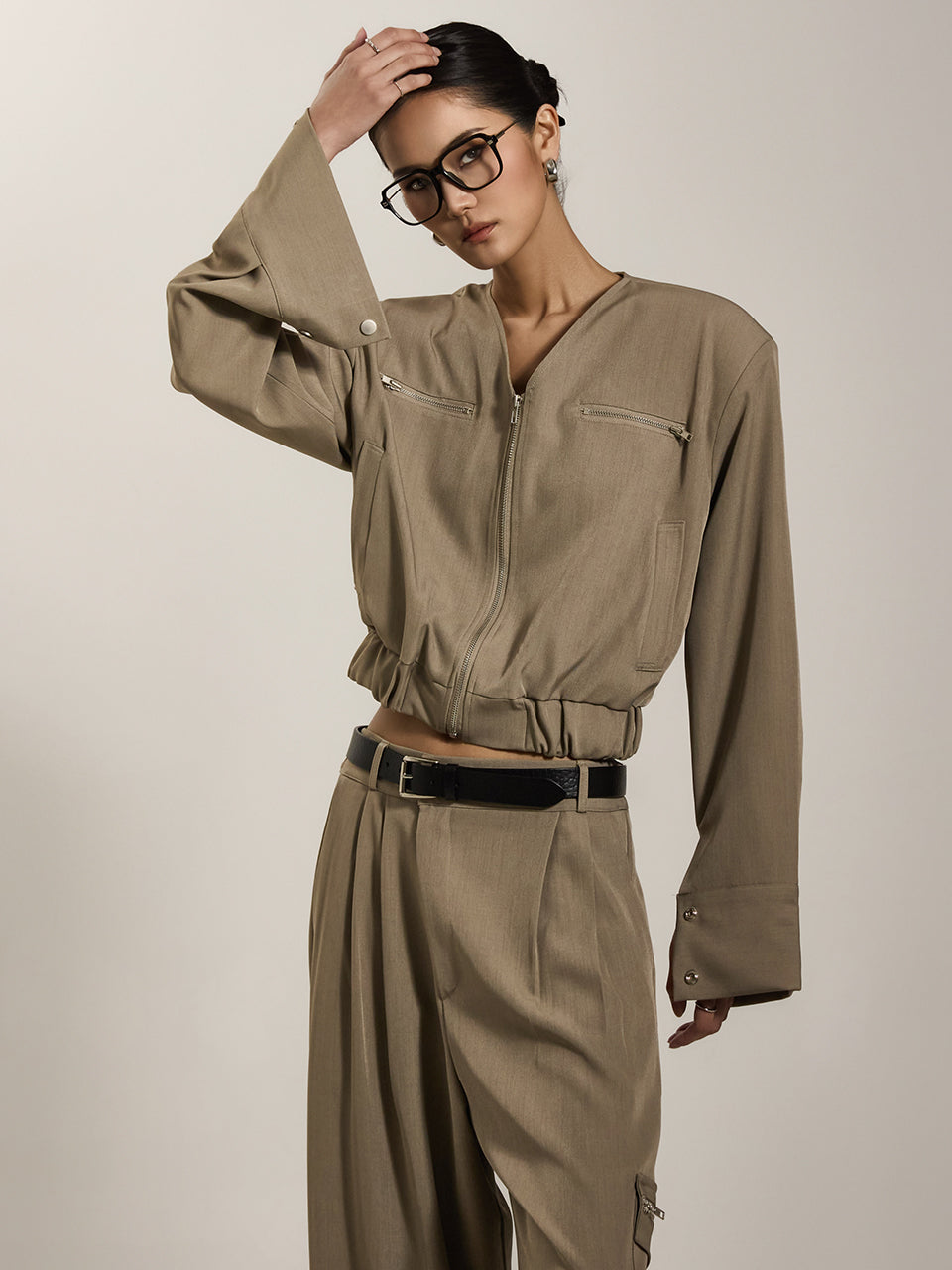 J2677 拉链短款夹克