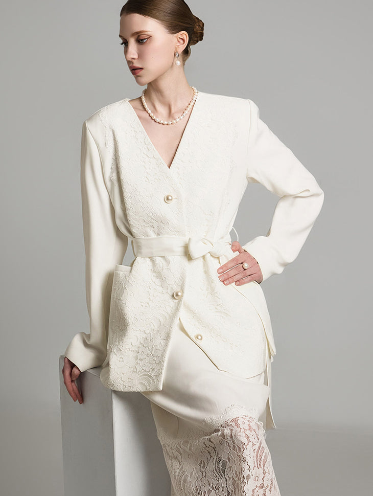 J2704 ベルト付きレースジャケット