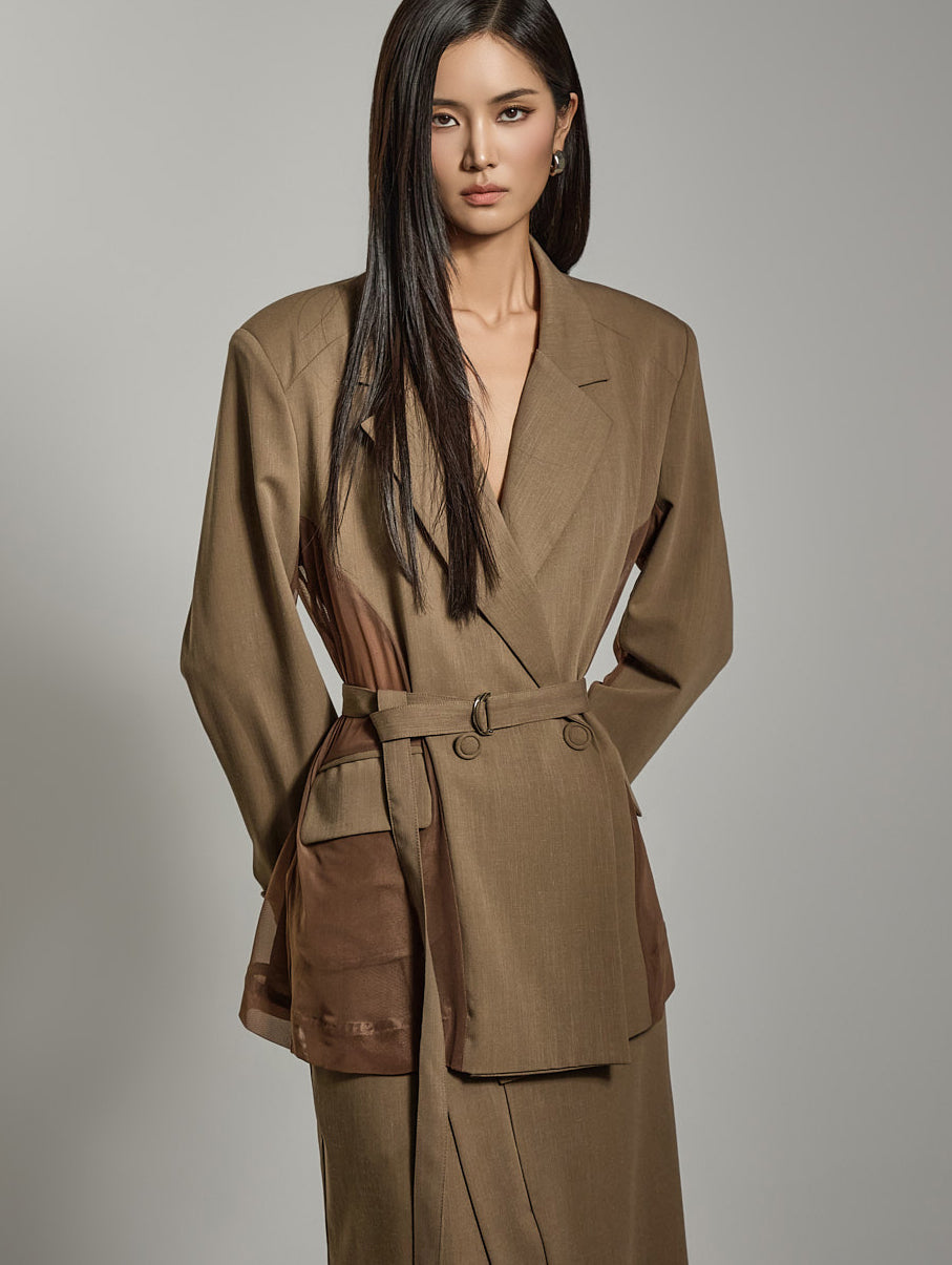 J2729 Sheer Jacket with Belt