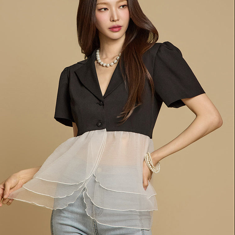 J2767 薄纱分层夹克