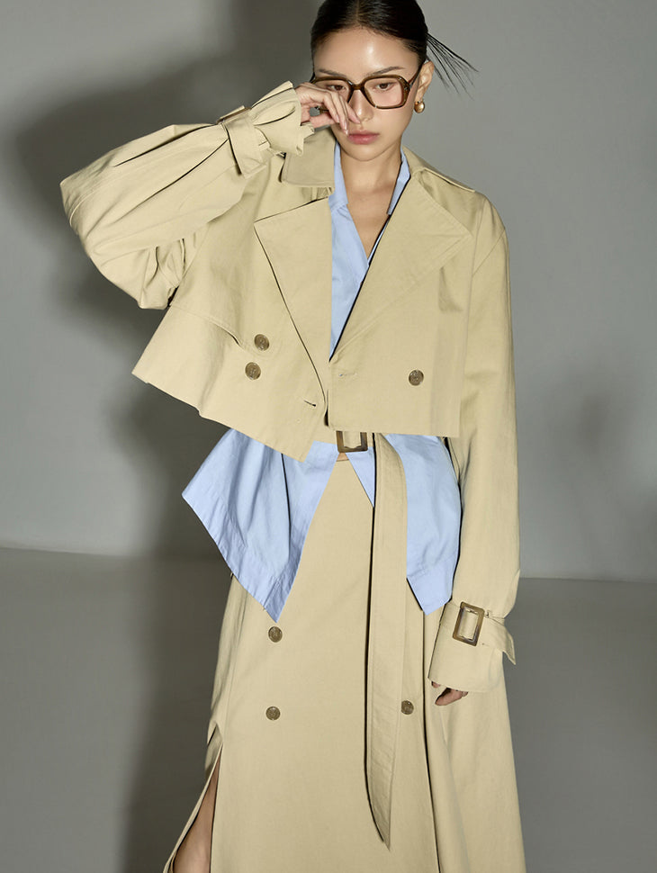 J2861 Crop Trench Coat