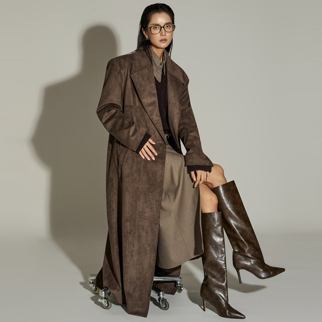 J2876 Suede Long Coat