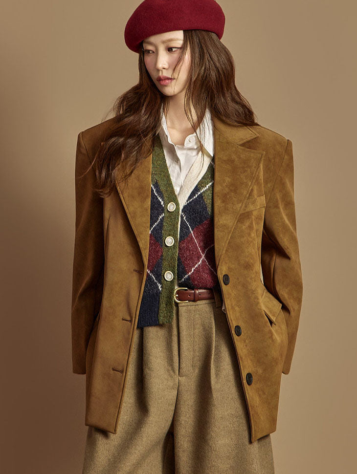 J2938 Suede Coller Jacket