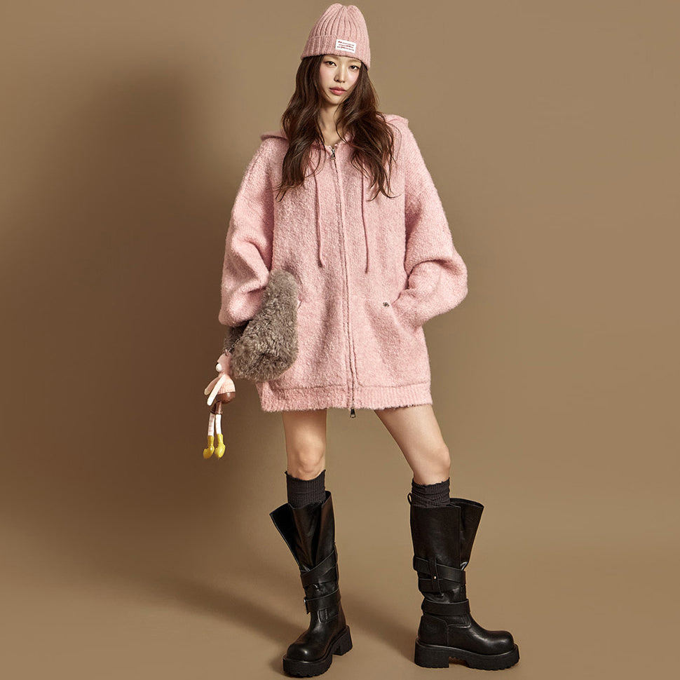 J2943 Soft Wool Hooded Jacket