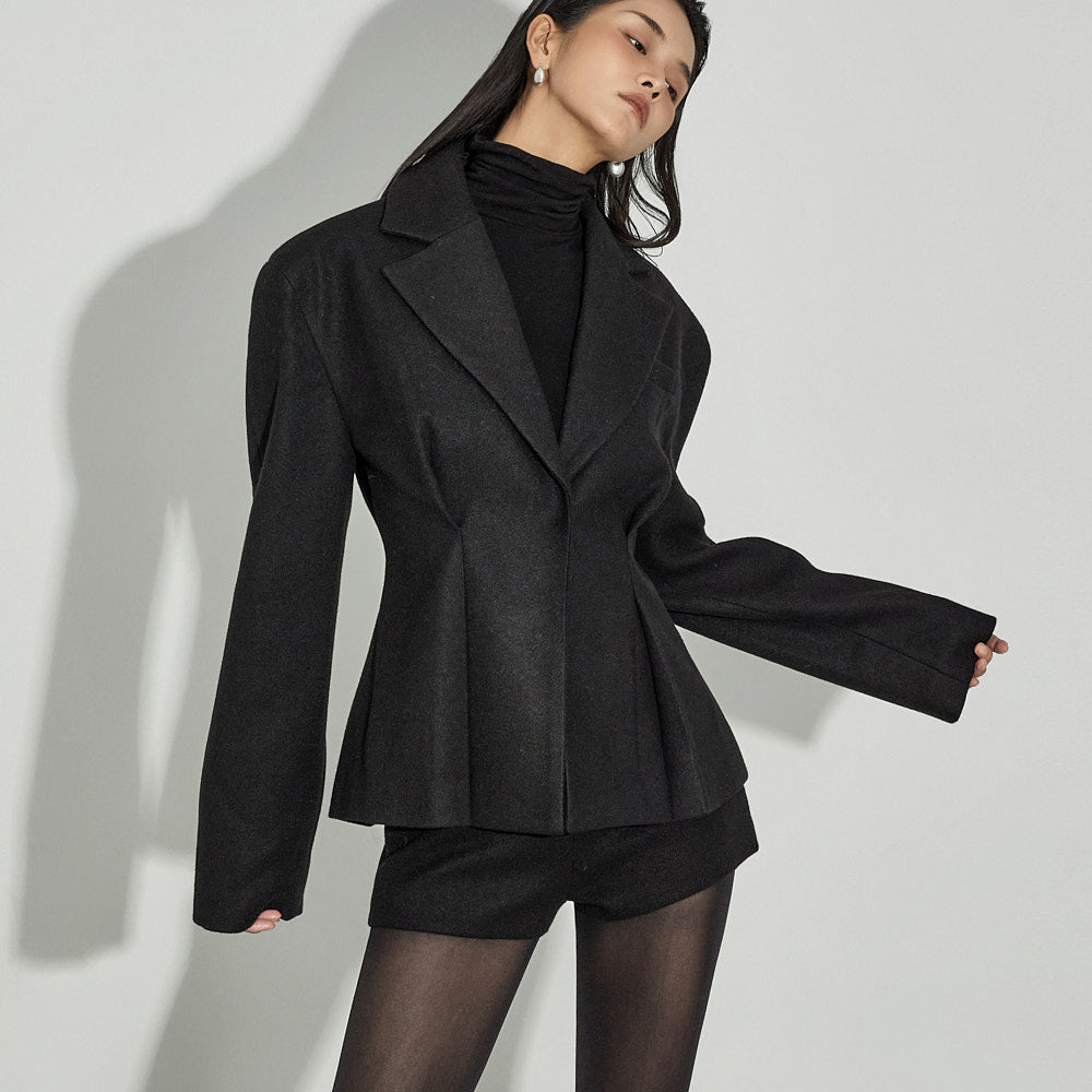 J2955 Collar Pintuck Jacket