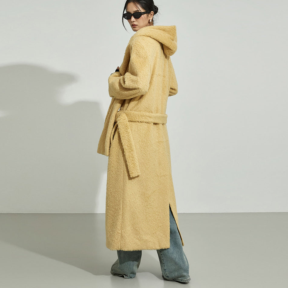 J2981 Hooded Coat with Strap